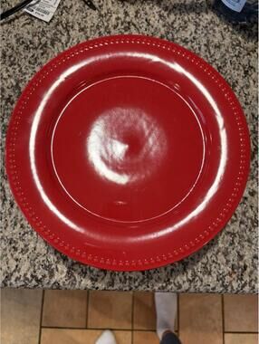 7 Red Beaded Rim Salad Plate Hobby Lobby